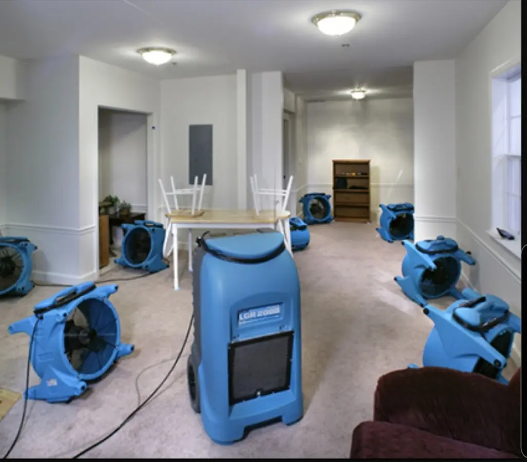 Air movers and dehumidifier setup for Water Extraction & Removal in Apple Valley