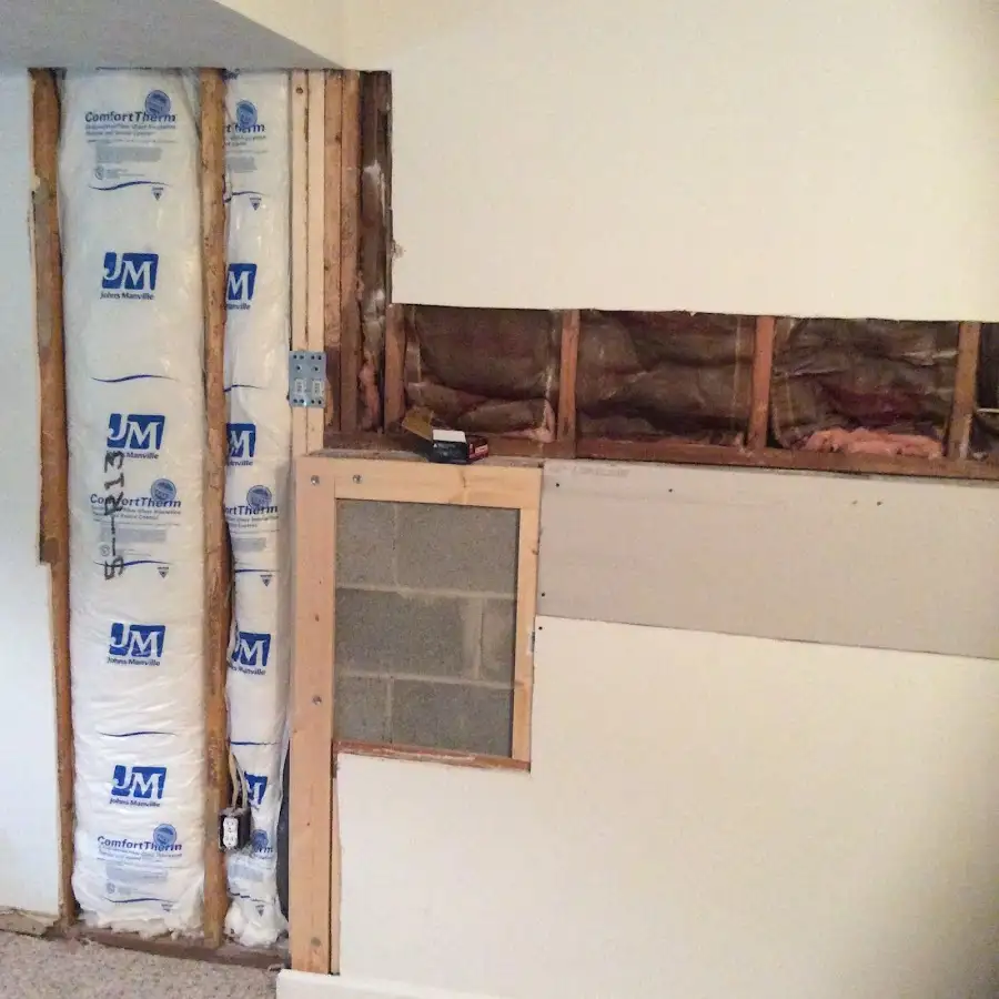 Wall insulation replacement during Basement Flood Cleanup in Apple Valley